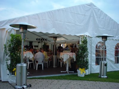 Festzelt 10x15 meter mit Fu&szlig;boden  Heizstrahler